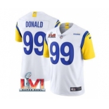 Men's Los Angeles Rams #99 Aaron Donald White 2022 Super Bowl LVI Vapor Limited Stitched Jersey