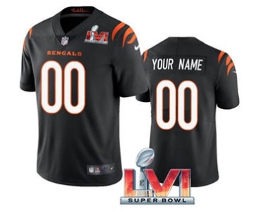 Men's Cincinnati Bengals ACTIVE PLAYER Custom Black 2022 Super Bowl LVI Vapor Limited Stitched Jersey