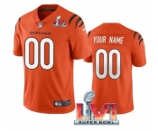 Men's Cincinnati Bengals ACTIVE PLAYER Custom Orange 2022 Super Bowl LVI Vapor Limited Stitched Jersey