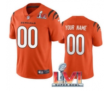 Men's Cincinnati Bengals ACTIVE PLAYER Custom Orange 2022 Super Bowl LVI Vapor Limited Stitched Jersey