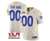 Men's Los Angeles Rams ACTIVE PLAYER Custom 2022 Bone Super Bowl LVI Vapor Limited Stitched Jersey