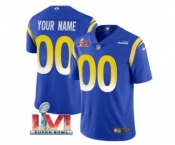 Men's Los Angeles Rams ACTIVE PLAYER Custom 2022 Royal Super Bowl LVI Vapor Limited Stitched Jersey