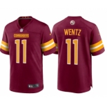 Men's Washington Commanders #11 Carson Wentz 2022 Burgundy Game Stitched Jersey