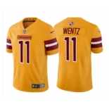 Men's Washington Commanders #11 Carson Wentz 2022 Gold Game Stitched Jersey