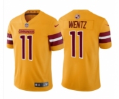 Men's Washington Commanders #11 Carson Wentz 2022 Gold Game Stitched Jersey