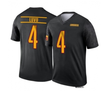 Men's Washington Commanders #4 Luvu Black Game Stitched Jersey