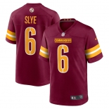 Men's Washington Commanders #6 Slye 2022 Burgundy Game Stitched Football Jersey