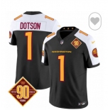 Men Washington Commanders #1 Jahan Dotson Black White F U S E 2024 Limited Stitched Football Jersey