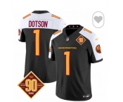 Men Washington Commanders #1 Jahan Dotson Black White F U S E 2024 Limited Stitched Football Jersey