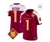 Men Washington Commanders #1 Jahan Dotson Red White F U S E 2024 Limited Stitched Football Jersey