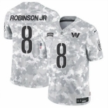 Men Washington Commanders #8 Brian Robinson Jr 2024 F U S E Arctic Camo Salute To Service Limited Stitched Football Jersey