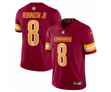 Men Washington Commanders #8 Brian Robinson Jr Burgundy 2024 Vapor Limited Stitched Football Jersey