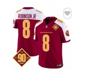 Men Washington Commanders #8 Brian Robinson Jr Red White F U S E 2024 Limited Stitched Football Jersey