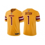 Men's Washington Commanders #1 Jahan Dotson Gold Vapor Untouchable Stitched Football Jersey