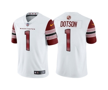 Men's Washington Commanders #1 Jahan Dotson White Vapor Untouchable Stitched Football Jersey