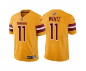 Men's Washington Commanders #11 Carson Wentz Gold Vapor Untouchable Stitched Football Jersey