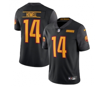 Men's Washington Commanders #14 Sam Howell Nike Black Alternate Vapor Untouchable Limited Jersey