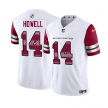 Men's Washington Commanders #14 Sam Howell White 2023 F.U.S.E. Vapor Limited Football Stitched Jersey