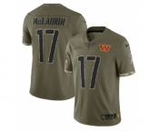 Men's Washington Commanders #17 Terry McLaurin 2022 Olive Salute To Service Limited Stitched Jersey