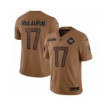 Men's Washington Commanders #17 Terry McLaurin 2023 Brown Salute To Service Limited Football Stitched Jersey