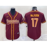 Men's Washington Commanders #17 Terry McLaurin Burgundy With Patch Cool Base Stitched Jersey