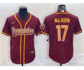 Men's Washington Commanders #17 Terry McLaurin Burgundy With Patch Cool Base Stitched Jersey