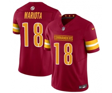 Men's Washington Commanders #18 Marcus Mariota Burgundy 2024 F.U.S.E Vapor Limited Stitched Football Jersey