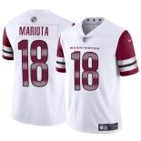 Men's Washington Commanders #18 Marcus Mariota White 2024 Vapor Limited Stitched Football Jersey