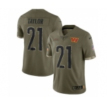 Men's Washington Commanders #21 Sean Taylor 2022 Olive Salute To Service Limited Stitched Jersey