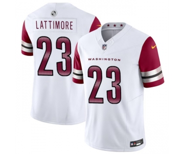 Men's Washington Commanders #23 Marshon Lattimore White 2024 F.U.S.E. Vapor Limited Stitched Football Jersey