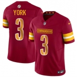 Men's Washington Commanders #3 Cade York Burgundy 2024 F.U.S.E Vapor Limited Football Stitched Jersey