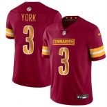 Men's Washington Commanders #3 Cade York Burgundy 2024 Vapor Limited Football Stitched Jersey