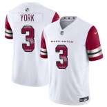 Men's Washington Commanders #3 Cade York White 2024 F.U.S.E Vapor Limited Football Stitched Jersey