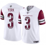 Men's Washington Commanders #3 Cade York White 2024 Vapor Limited Football Stitched Jersey