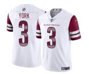 Men's Washington Commanders #3 Cade York White 2024 Vapor Limited Football Stitched Jersey