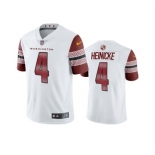 Men's Washington Commanders #4 Taylor Heinicke White Vapor Untouchable Stitched Football Jersey