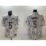 Men's Washington Commanders #5 Jayden Daniels Arctic Camo 2024 FUSE Salute to Service Limited Stitched Jersey