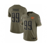 Men's Washington Commanders #99 Chase Young 2022 Olive Salute To Service Limited Stitched Jersey