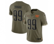 Men's Washington Commanders #99 Chase Young 2022 Olive Salute To Service Limited Stitched Jersey