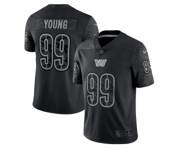 Men's Washington Commanders #99 Chase Young  Black Reflective Limited Stitched Football Jersey