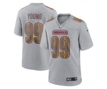 Men's Washington Commanders #99 Chase Young Gray Atmosphere Fashion Stitched Game Jersey