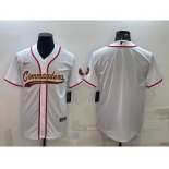 Men's Washington Commanders Blank White With Patch Cool Base Stitched Baseball Jersey