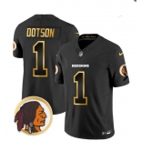 Men's Washington Redskins #1 Jahan Dotson 2023 F.U.S.E Olive Black Gold Nike Limited Jersey