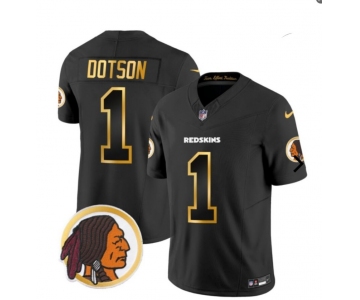 Men's Washington Redskins #1 Jahan Dotson 2023 F.U.S.E Olive Black Gold Nike Limited Jersey