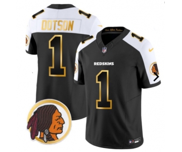 Men's Washington Redskins #1 Jahan Dotson 2023 F.U.S.E Olive White Black Gold Nike Limited Jersey