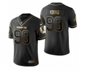 Men's  Washington Redskins Football Team #99 Chase Young Black Golden Limited Jersey