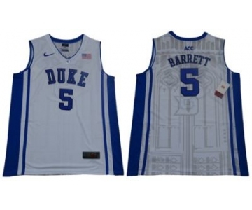 DUKE Blue Devils #5 R.J. Barrett White Blue Basketball Elite Stitched NCAA Jersey