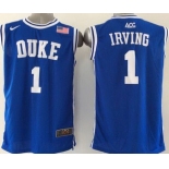Duke Blue Devils #1 Kyrie Irving 2015 Blue Round Collar Jersey