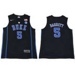 Duke Blue Devils #5 R.J. Barrett Black Basketball Stitched NCAA Jersey