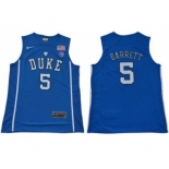 Duke Blue Devils #5 R.J. Barrett Blue Basketball Stitched NCAA Jersey